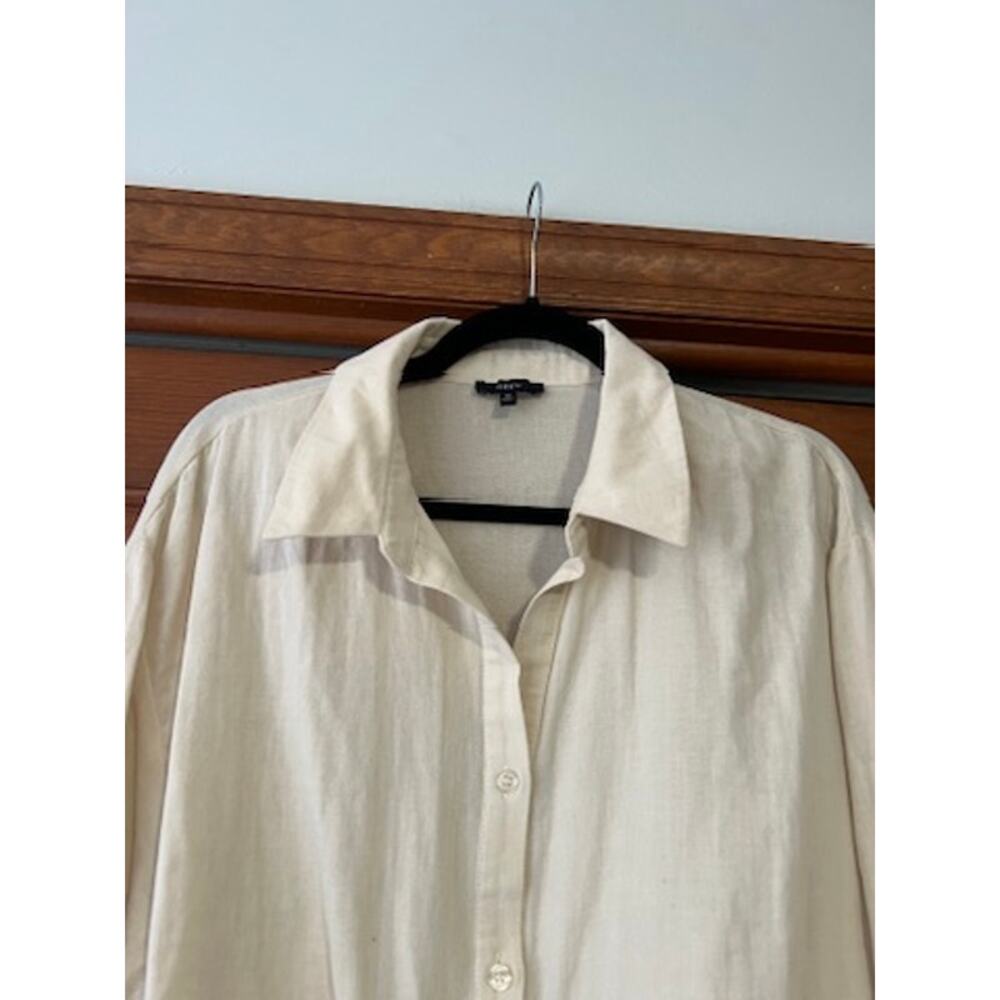 Drew Women's Cropped Drawstring Hem Button Up Shi… - image 3